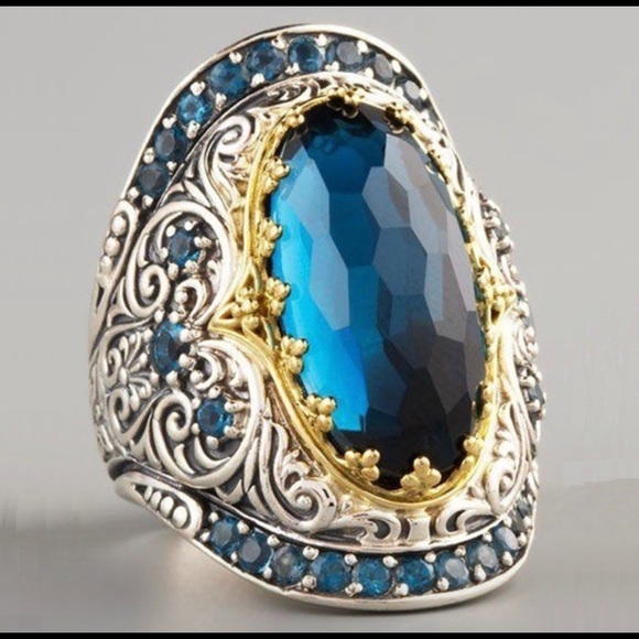 Absolutely stunning Mosaic ring 18k gold - Picture 3 of 8